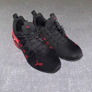 Puma Track Bungee Mens Sneakers Black Red 194979-01 Size 7.5 Running Shoes